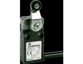 SEZ KSEP1G41Z Koncový spínač plastový s přívodním kabelem, s pákou a nylonovou kladkou (průměr 14 mm