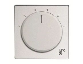 Kryt termostatu ABB Future 2CKA001710A4200, hliníková stříbrná;, prostorového s otočným ovladačem
