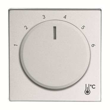 Kryt termostatu ABB Future 2CKA001710A4200, hliníková stříbrná;, prostorového s otočným ovladačem