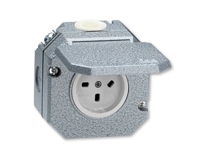 Zásuvka technická venkovní ABB Variant 5515N-C05754, šedá, Al, vzor D, IP55