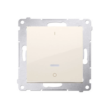 Spínač dvoupólový SIMON DW2L.01/41, s orientačním LED podsvětlením, řazení 2So, krémová