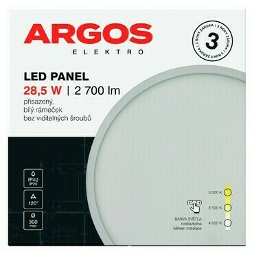 ARGOS LED panel přisazený, kruh 28,5W 2700LM IP20 CCT - Bílá