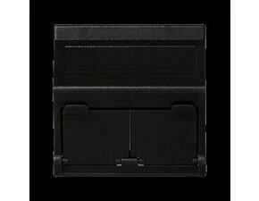 Kryt dat. zás. SIMON KB80/14, K45, na 2 zás., zkosený, se cl., 45x45 mm, šedá grafit