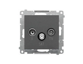 Zásuvka anténní SIMON TASK.01/116, R+TV+SAT koncová, 1x vstup: 5 MHz÷2, 4 GHz, grafitová matná