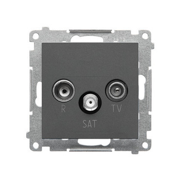 Zásuvka anténní SIMON TASK.01/116, R+TV+SAT koncová, 1x vstup: 5 MHz÷2, 4 GHz, grafitová matná