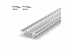 LED profil vestavný GREENLUX SET-PROFIL (F) SR/CL 2m, stříbrná