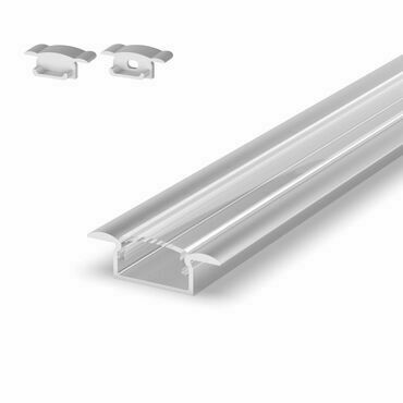 LED profil vestavný GREENLUX SET-PROFIL (F) SR/CL 2m, stříbrná