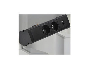 Blok zásuvkový na desku SIMON 480 48430E20B000000-44, 2 zás.+USB nabíj.+15cm kabelu, černá