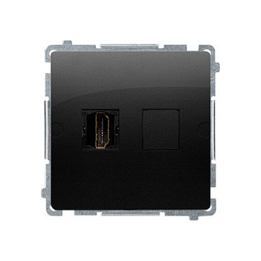 Zásuvka HDMI SIMON BMGHDMI.01/49, 1 násobná (přístroj s krytem), černá matná
