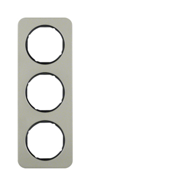 HAG 10132104 Rámeček 3-násobný, Berker R.1, ušlecht. ocel/černá