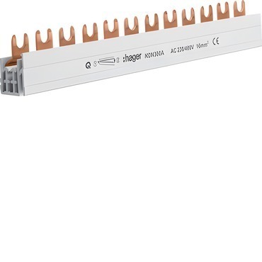 HAG KDN380A Hřebenová přípojnice 3P, 16mm2/12mod. k propojení 4