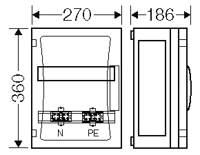 HEN FP 1211 Jističová skříň pro 1 x 12 modulů, pro přístroje s vestavnou hloubkou 72mm, bez bočních