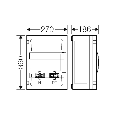 HEN FP 1211 Jističová skříň pro 1 x 12 modulů, pro přístroje s vestavnou hloubkou 72mm, bez bočních