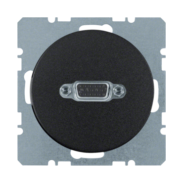 HAG 3315402045 Zásuvka, VGA, Berker R.1/R.3, černá, lesk