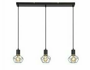Svítidlo závěsné RABALUX 72242 FRAN matná černá E27 3x MAX 40W