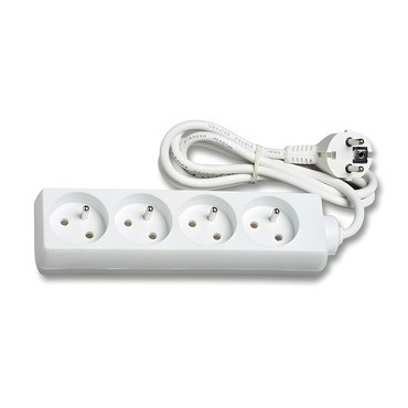 Prodlužovací přívod ECOPLANET FX4 2500W, IP20, 4x zásuvka, 3m, bílá