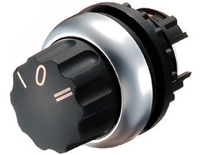 EATON 216861 M22-W3 Ovládací hlavice přepínače, otočná hlavice, bez aretace, kroužek titan, 40st, I-