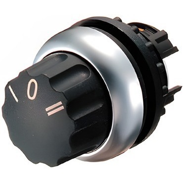 EATON 216861 M22-W3 Ovládací hlavice přepínače, otočná hlavice, bez aretace, kroužek titan, 40st, I-