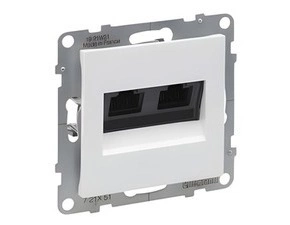 Zásuvka datová LEGRAND SUNO 72C5UB2, CAT5E, 2x RJ45, UTP, bílá