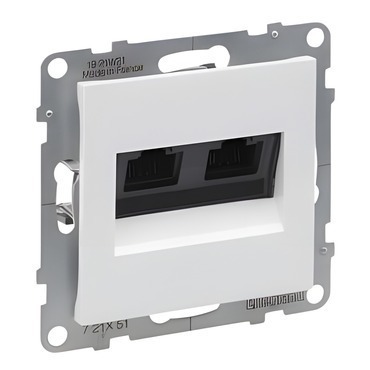 Zásuvka datová LEGRAND SUNO 72C5UB2, CAT5E, 2x RJ45, UTP, bílá