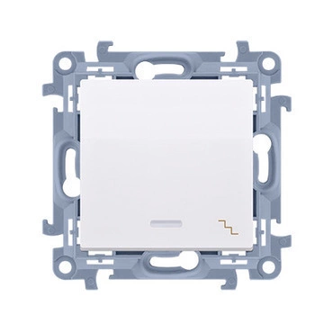 Přepínač střídavý SIMON CW6L.01/11, LED podsv., ř.6So, 10A/250V~, šr. sv., bílá