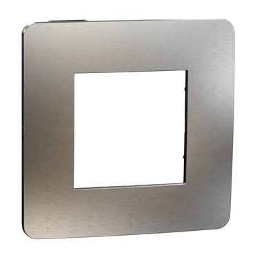 SCHN NU280256M Unica Studio Metal - Krycí rámeček jednonásobný, White Aluminium/Černý