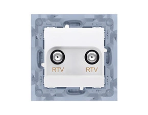Zásuvka anténní SIMON 10 CAK2F.01/11, RTV+RTV koncová (přístroj s krytem), 1x vstup: 5 ÷ 1000 MHz, b