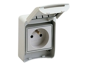 SCHN 81140 Zásuvka 16A 2P+PE 250V IP65 šedá