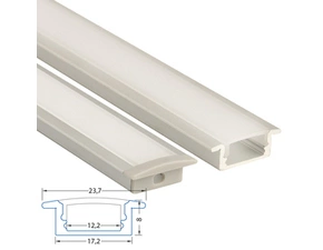 Profil vestavný MC LED VO, 23x8 mm, včetně mléčného difuzoru, 1 m