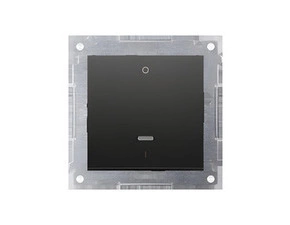 Spínač dvoupólový SIMON 54 DW2L.01/49, s orientačním LED podsvětlením, řazení 2So, černá matná metal