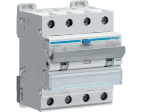 Chránič kombinovaný HAGER ADM432C chránič s nadproudovou ochranou B, 4 pól, 6 kA, 0,03