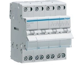 Přepínač skupinový HAGER SFT440 Skupinový přepínač (I-0-II) 4P/40A