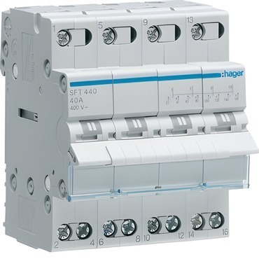 Přepínač skupinový HAGER SFT440 Skupinový přepínač (I-0-II) 4P/40A