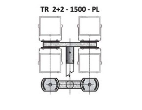 TR 2+2/114 - 1500 - PL držák pro reflektory PL, natáčení do stran