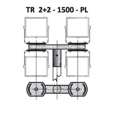 TR 2+2/89 - 1500 - PL držák pro reflektory PL, natáčení do stran
