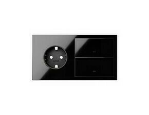 Sestava 2 násobná: 1 zásuvka+2 kryty, černá