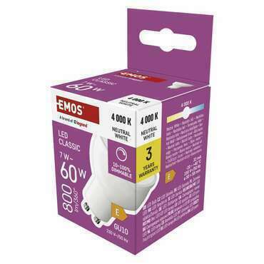 EMOS ZQ8E44D LED CLS MR16 DIM 7W(60W) 800 lm GU10 NW