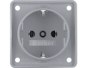 HAG 941852506 Zásuvka, SCHUKO, šroub. svorky, Integro přístroje, šedá, mat