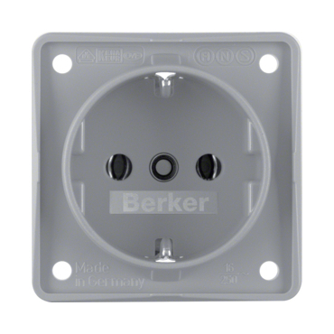 HAG 941852506 Zásuvka, SCHUKO, šroub. svorky, Integro přístroje, šedá, mat