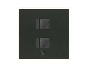 Kryt datové zásuvky SIMON 10000006-238, 2 násobné RJ45 s protiprachovou krytkou, černá matná