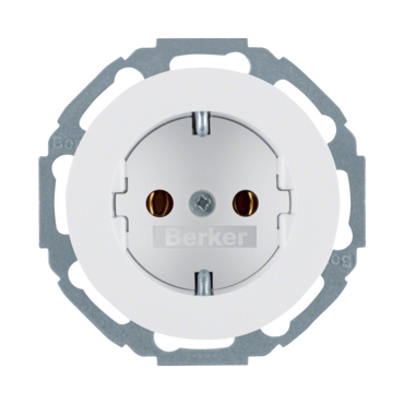 HAG 47452089 Zásuvka, SCHUKO, 16 A, 250 V ~, bezšroub. svorky, Serie R.classic, bílá, lesk