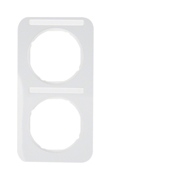 HAG 10122169 Rámeček 2-násobný s popisovým polem, svislý, Berker R.1, bílá, lesk