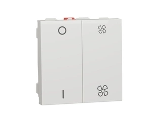 SCHN NU321418 Unica - Mechanismus ovládání rychlosti ventilátoru dvojitý 1/0, Bílý