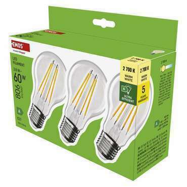 EMOS ZF5147.3 LED FLM A60 3,8W(60W) 806lm E27 WW A CLASS 3PC