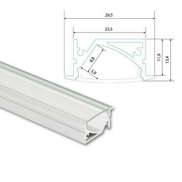Profil vestavný MC LED VA 30x14mm, včetně čirého difuzoru, 2m