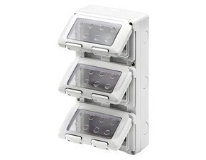 Skříňka combi 27 GEWISS GW27052, svislý, 12 pozic, moduly 4x3, šedá, ip55