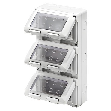 Skříňka combi 27 GEWISS GW27052, svislý, 12 pozic, moduly 4x3, šedá, ip55