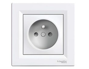 Zásuvka jednonásobná SCHNEIDER ASFORA EPH2800221, 2P+PE, 16A, 250V, clonky, bílá