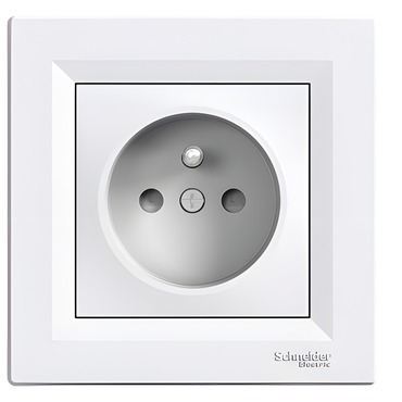 Zásuvka jednonásobná SCHNEIDER ASFORA EPH2800221, 2P+PE, 16A, 250V, clonky, bílá