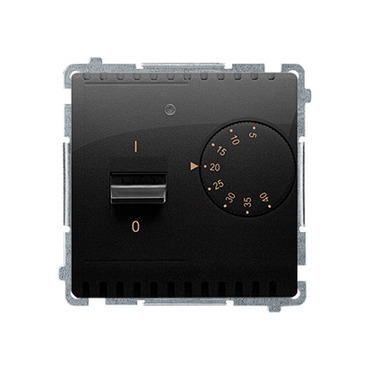SIMON BMRT10ZS.02/49 Termostat univerzální s otočným nastavením teploty, s externím senzorem,  černá